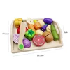 Simulation Kitchen Pretend Toy Wooden Classic Game Montessori Educational Toy For Children Kids Gift Cutting Fruit Vegetable Set 5
