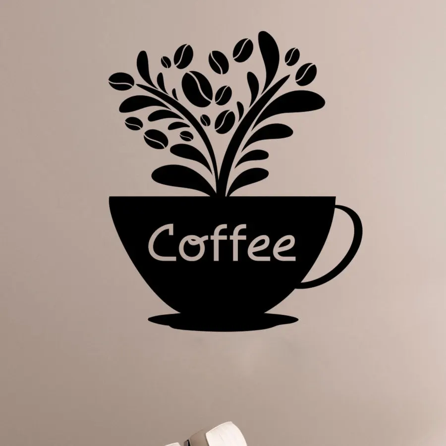 

Dctal Coffee Cup Decal Window Vinyl Sticker Cafe Art Decorations for Coffee Shop Dinning Room Kitchen Wall Decor