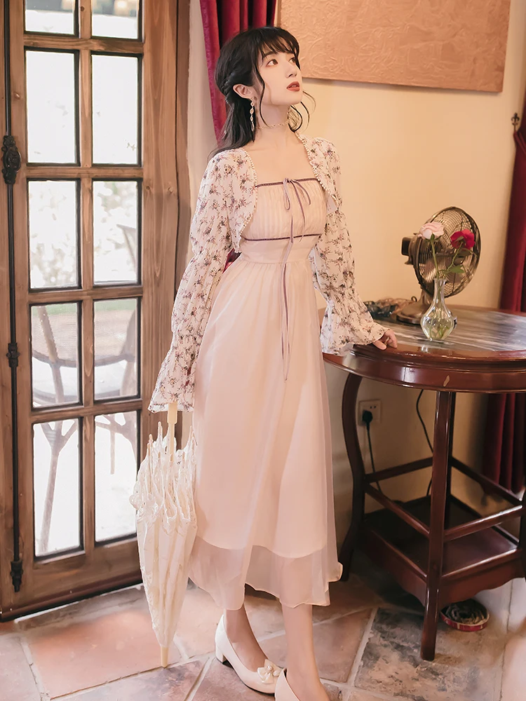 

2020 new fashion women's clothing Slash neck Spaghetti Strap Vintage dress women dresses