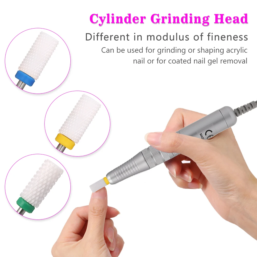 7 шт. набор керамических сверл для ногтей педикюра сменные сверла электрических