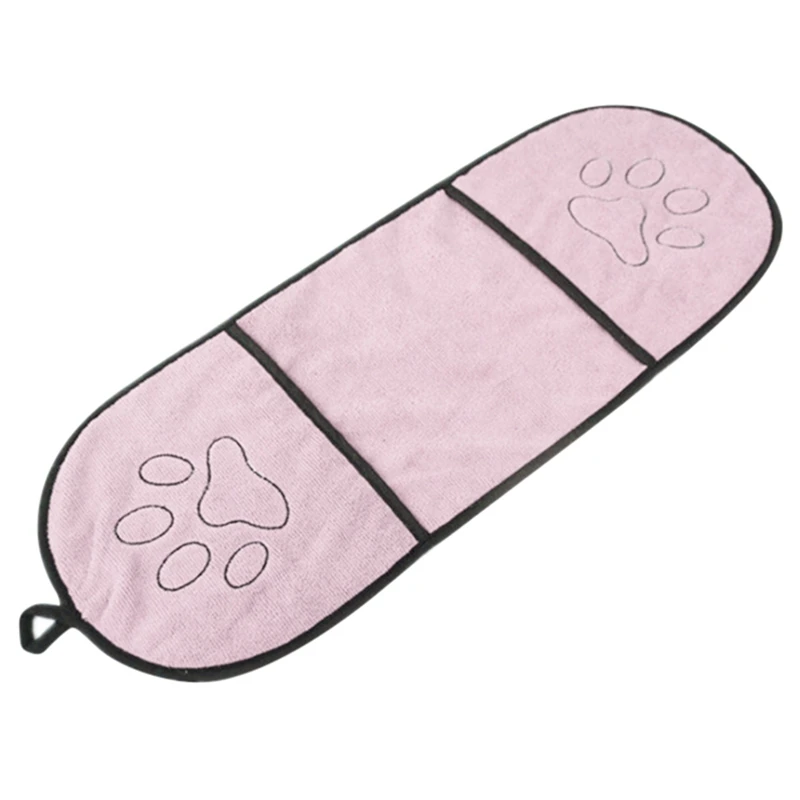 Ванная для собак Полотенце ультра-абсорбирующее микроволокно суперабсорбирующее сушилка для собаки полотенце одеяло с карманом для маленьких средних больших собак - Цвет: Розовый