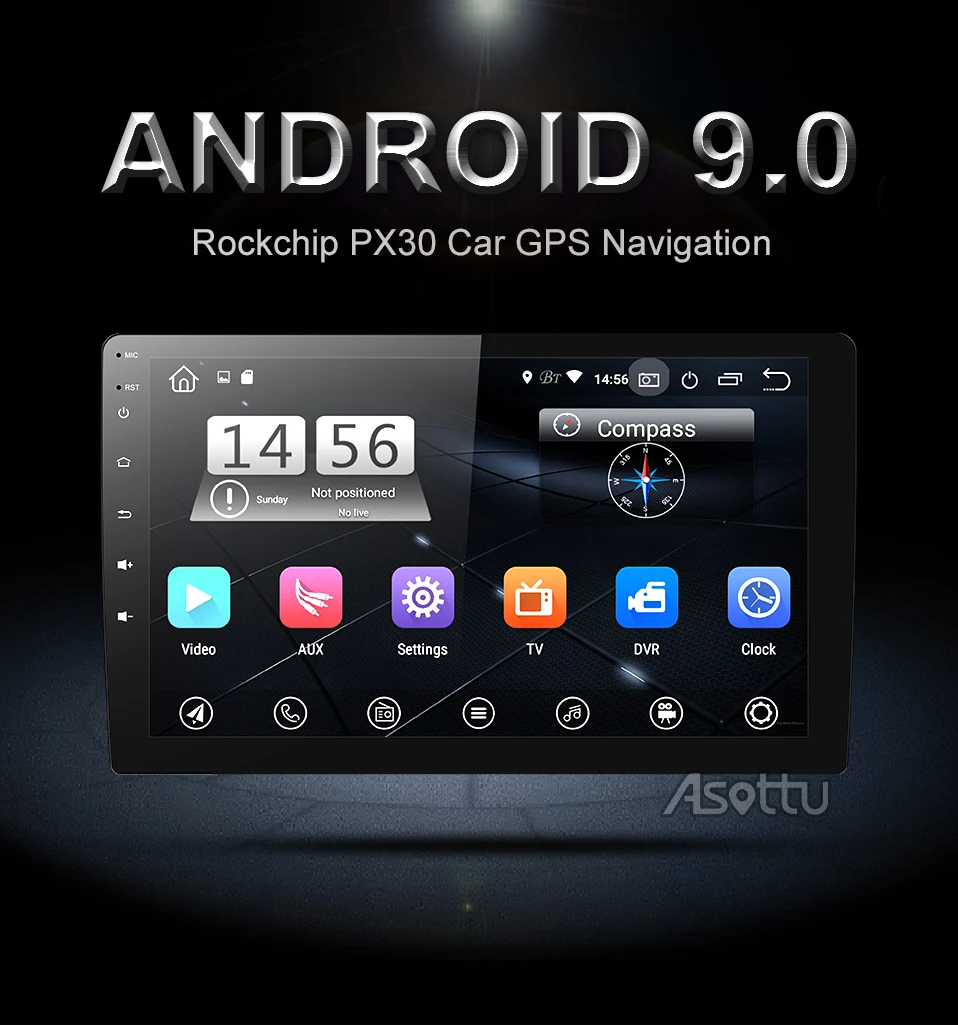 Best Asottu 10.1 inch  PX30 android 9.0 car dvd gps navigation radio video player universal radio car universal multimedia 1 din 0