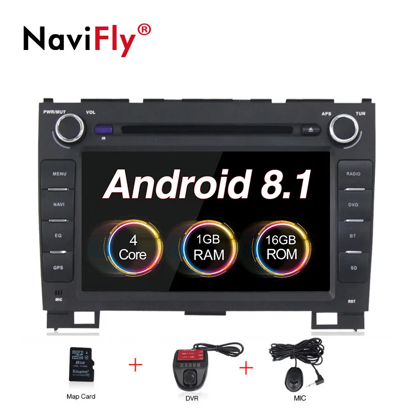 with DVR Android8.1 8 дюймов Автомобильная магнитола для Great wall Haval Hover H5 H3 с dvd плеером gps навигатор микрофон карта подарок - Цвет: with DVR