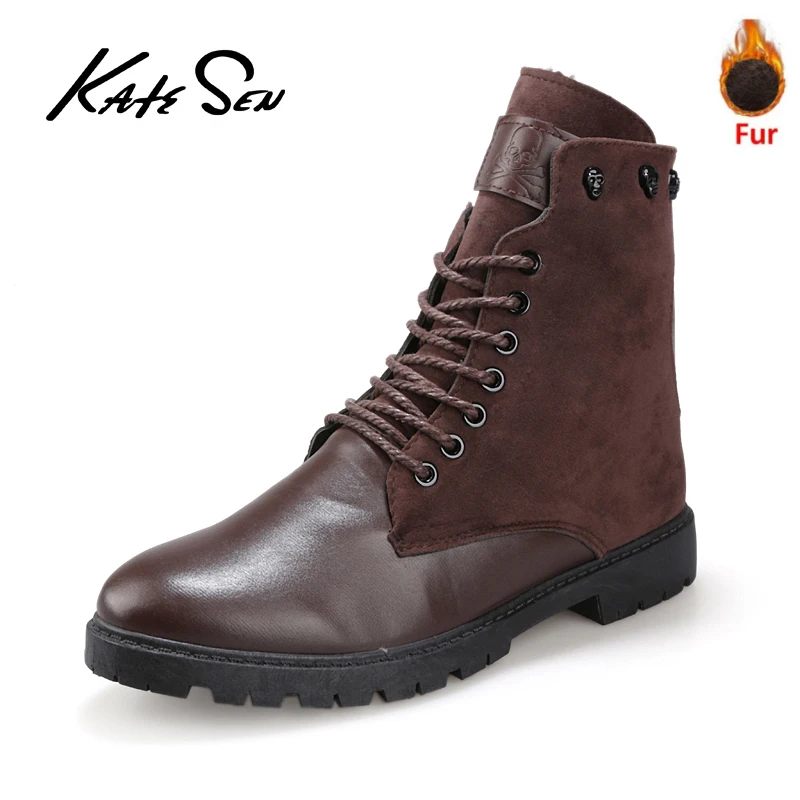 

KATESEN autumn men leather boots leather comfortable casual shoes men's oxford shoes outdoor non-slip motorcycle men boots