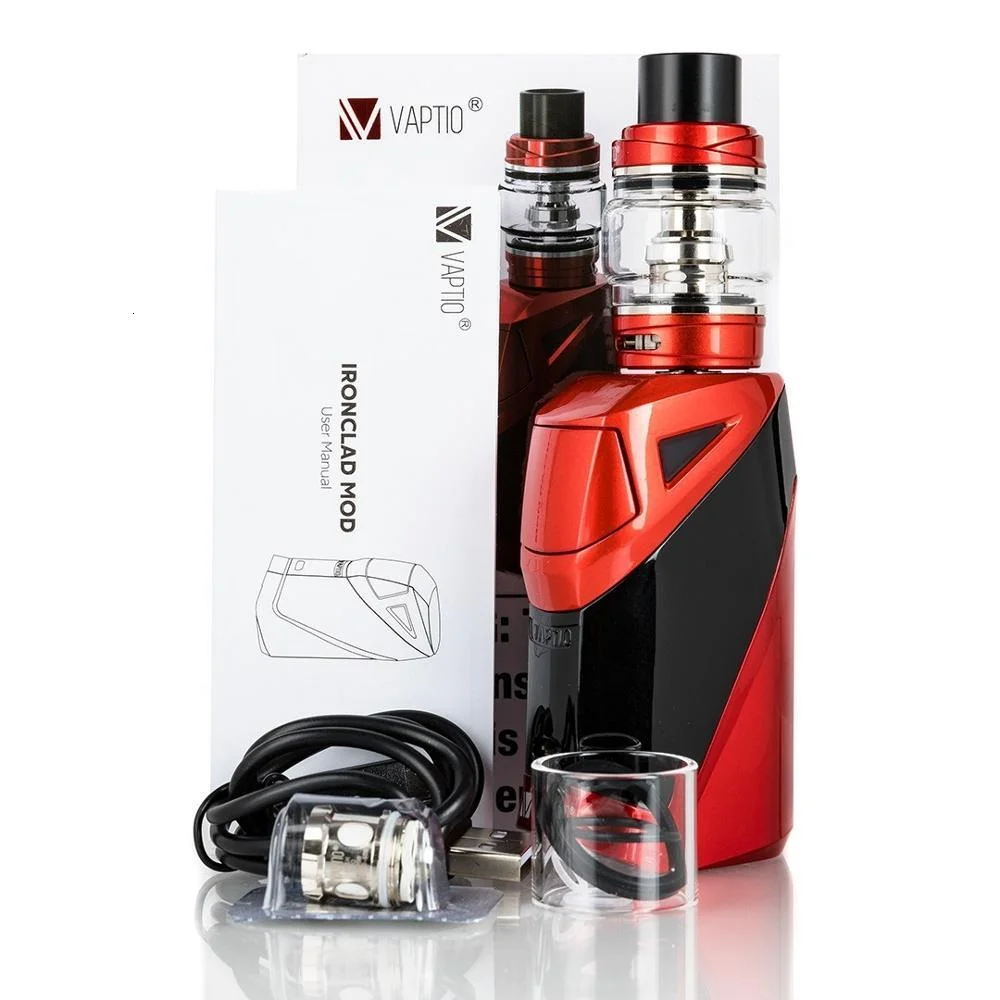 

[new]Vape KitOriginal Built in Battery 2600mah Box Mod Vaptio Ironclad E Cigarette Starter Kit 50W Vaporizer 6.0ml Tank Atomizer