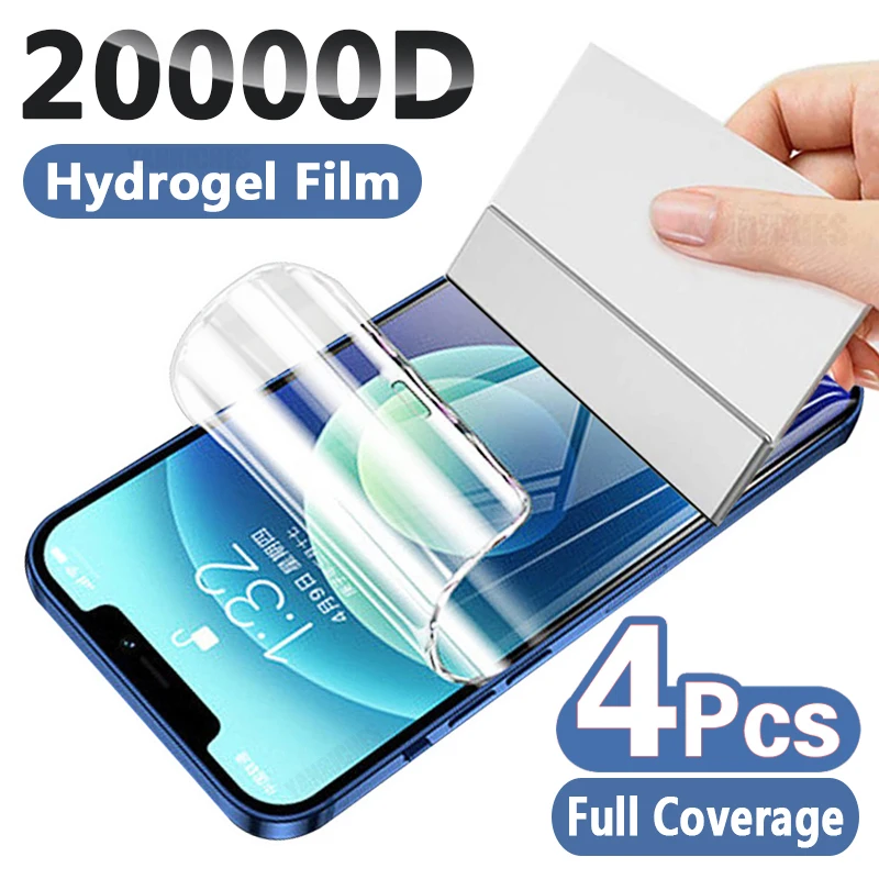 4PCS Full Cover Hydrogel Film For iPhone 11 12 13 Pro Max XR Xs Max