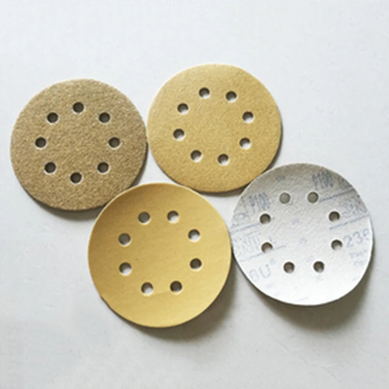 

Made Of High Quality 5\" 8 Hole 60/80/120/150/220 Grit Grinding Sanding Disc Flocking Sandpaper