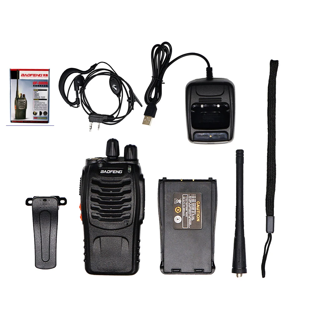 2 шт. Baofeng BF-888S мини рация BF 888S 5 Вт двухстороннее радио UHF 400-470 МГц Портативный HF FM трансивер BF-888S USB зарядное устройство