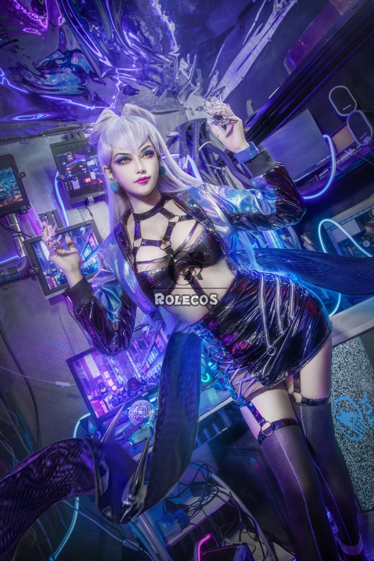 Rolecos Game Lol Kda Cosplay Costume Evelynn Women Sexy All Out Halloween Bra Skirt Full Set -Zentai shop online H0ea81fb82e80407bb38d199b22329330t.jpg
