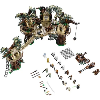 

In Stock Lepining 05047 Star Wars Ewok Village Model Building Kits Blocks Bricks Set Children Lelyesings Toys Clone 10236