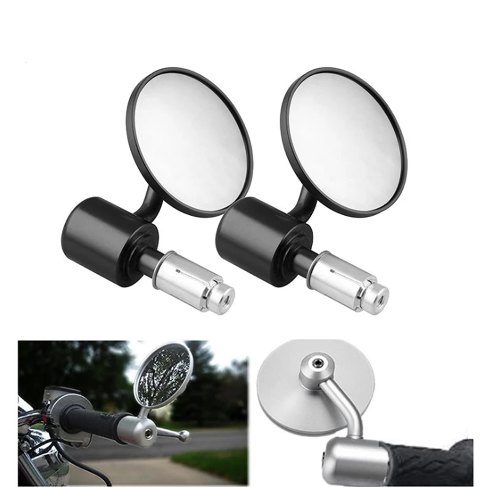 

2Pcs Motorcycle Rearview Mirror Round 7/8" Handlebar Bar End Rear View Mirrors Bike Motorbike Side Mirror Car Accessories