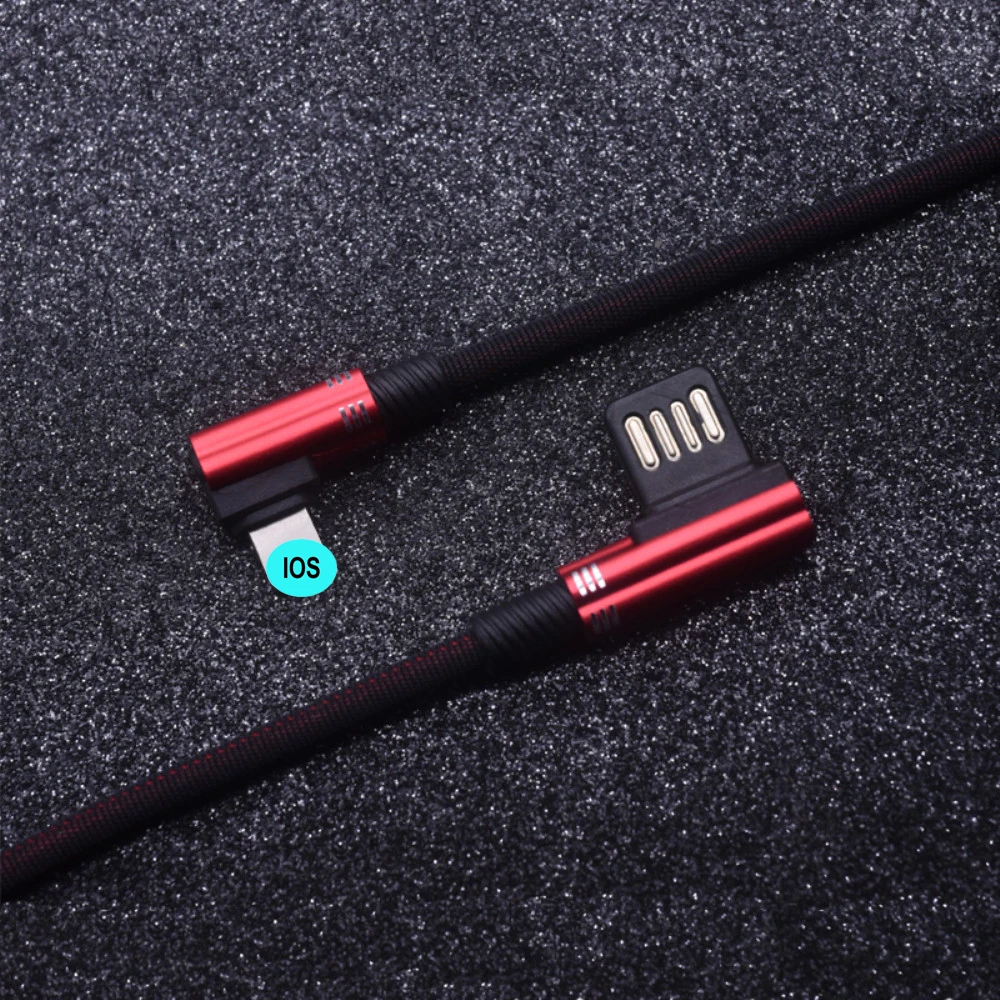 USB кабель для i Phone XR X 8 7 6 Plus 6s 5S 5 кабель для быстрой зарядки двусторонний Плетеный локоть игровой кабель для передачи данных