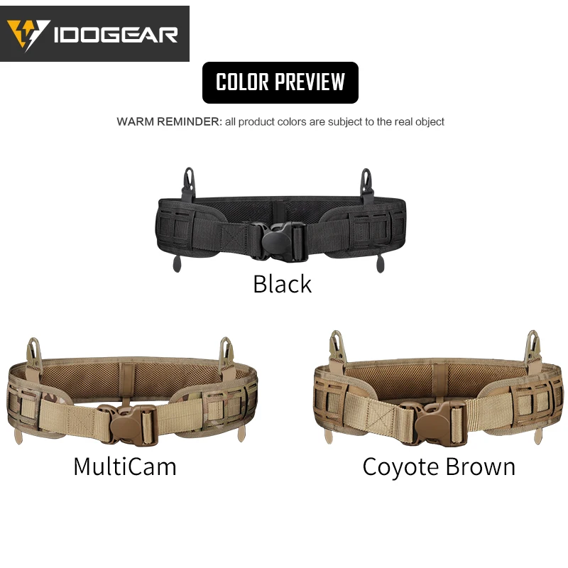 Тактический боевой ремень IDO GEAR MOLLE быстросъемный с лазерной резкой и нагрузкой