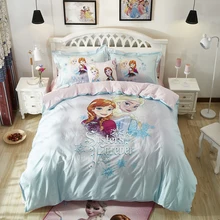 Disney светильник синего цвета с изображением Эльзы из мультфильма «Холодное сердце» Анна постельного белья «миннимаус» для девочек Детская Украшения в спальню простыни пододеяльник набор 3/4 шт