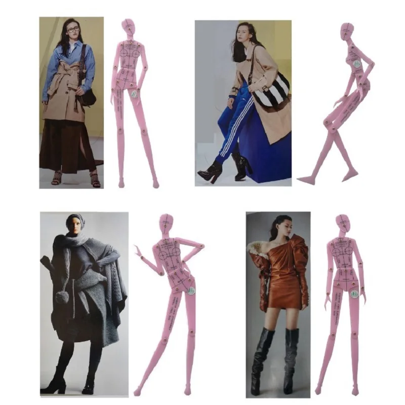 Модная линейка, комплект одежды, дизайн человеческого тела, шаблон для рисования, мужская и женская Гламурная модель, шаблон, набор мозайка