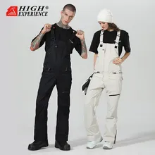 Лыжный нагрудник корейской версии для мужчин и женщин, одежда для сноуборда, сиамские зимние штаны, водонепроницаемые и ветрозащитные уличные дикие снежные экипировки