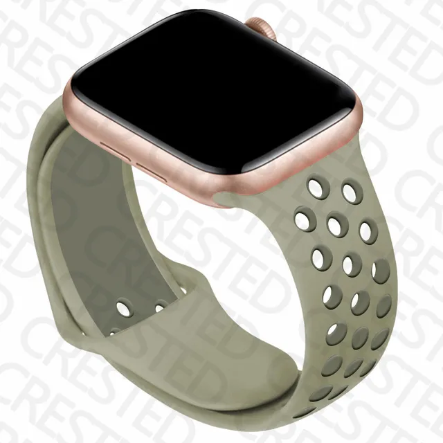 Silicone Strap For Apple Watch band 44mm 40mm iWatch 38mm 42mm Smartwatch watchband Bracelet Apple Watch 6 SE 5 4 3 Accessories Fog Vintage Lichen