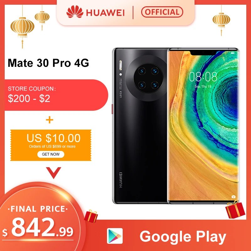  Original HUAWEI Mate 30 Pro 8GB 128GB 256GB Smartphone 40MP Triple Cameras 32MP Front Camera 6.53'' - 4000224985741