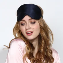 Black Sleep Mask for Sleeping Silk Eye Mask Sleep Blindfold Mulberry Silk Eyeshade Eyes Cover Bandage Smooth Rest Aid