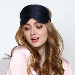 Black Sleep Mask for Sleeping Silk Eye Mask Sleep Blindfold Mulberry Silk Eyeshade Eyes Cover Bandage Smooth Rest Aid