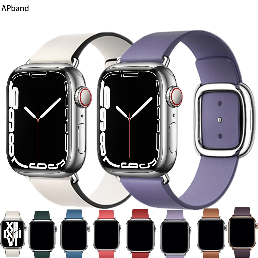 Ремешок кожаный для Apple Watch band 45 мм 41 44 мм/40 м 42 мм/38 | Наручные часы
