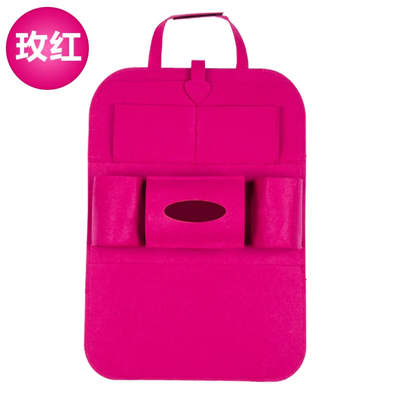Органайзер для автомобильного сиденья, подвесная сумка, автомобильное кресло Zhiwu Dai, автомобильные принадлежности, многофункциональная автомобильная коробка для хранения - Color: Rose red  Thick
