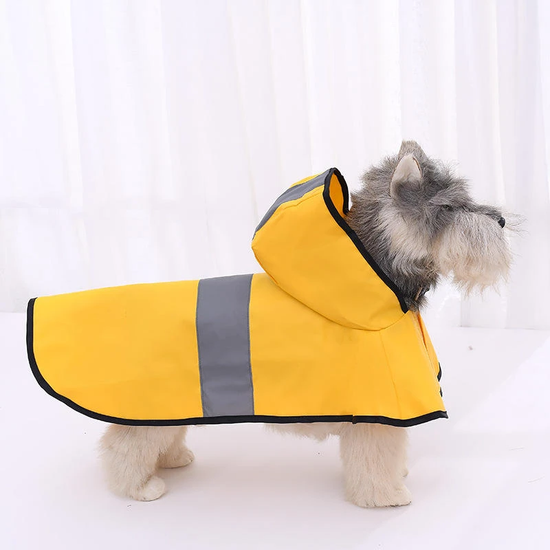 de perro Teddy chubasquero impermeable Poncho capa mascota grande chubasquero amarillo gris raya reflectante ropa Medium Large|Impermeables para perro| AliExpress