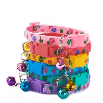 

Nylon Cute Cat Collar Bell Collier De Chat Collar Gato Nombre Charm And Bell Adjustable With Soft Velvet Material New Colors