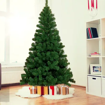 

7.5 ft Hinged Fir Pencil Artificial Christmas Tree with Metal Foldable Stand New Year Home Holiday Party Decor Tree 2-5delivery