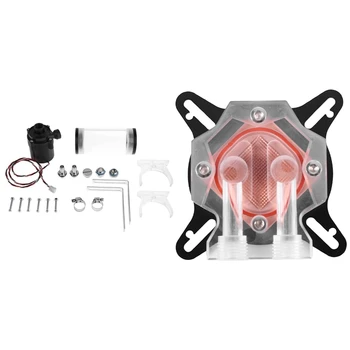 

Gpu Water Cooler Block Universal & 110mm Cylinder Water Tank G1/4 Thread 19W Sc600 Pump Computer Water Cooling Radiator