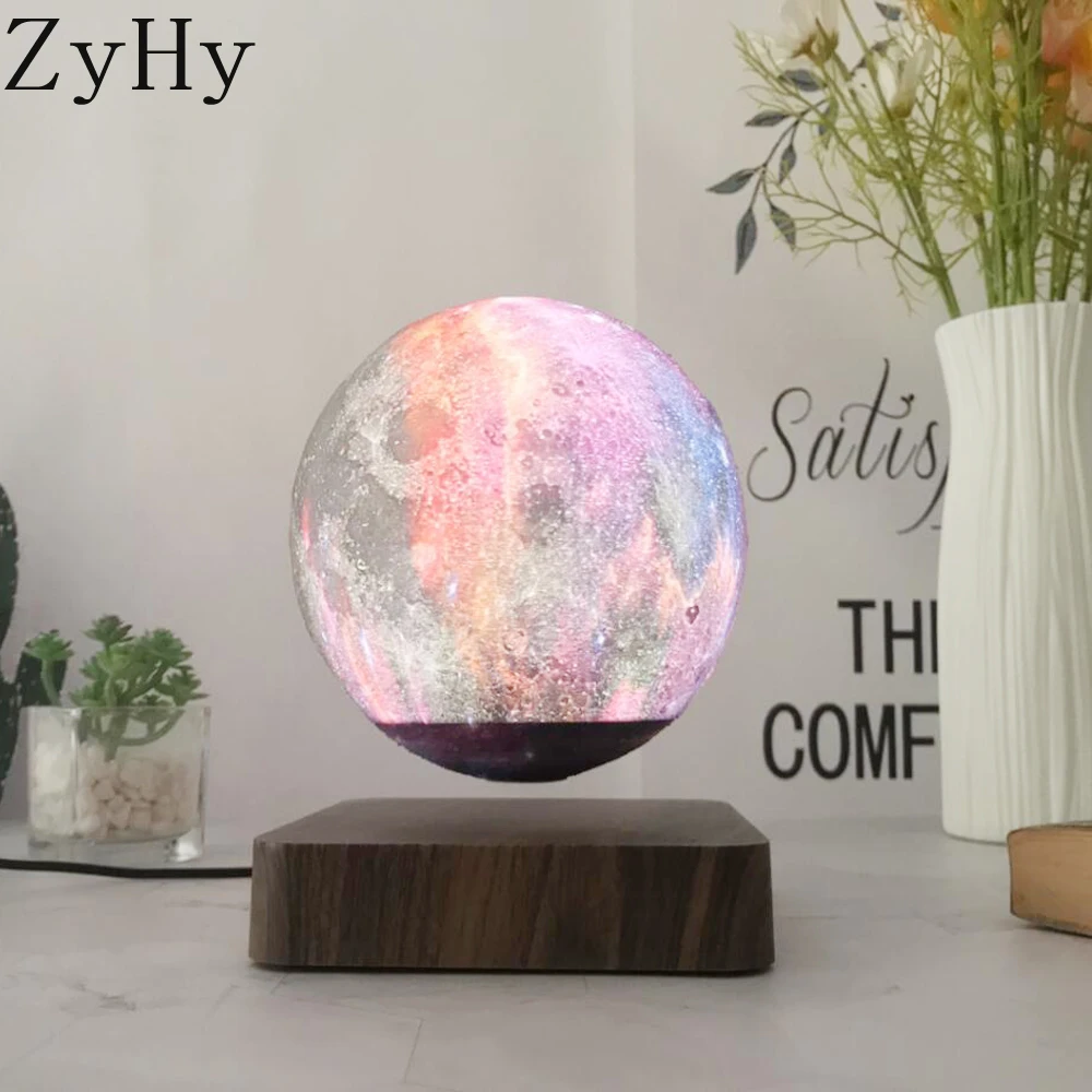 Led Creative 3d Print Magnetic Levitation Galaxy Night Light Rotating Led Floating Desk Lamp For Home Table Decoration Gift Novelty Lighting Aliexpress