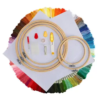 

Cross Stitch Tool Set DIY Hand Embroidery Kit Knitting Needles Embroidery Hoops And Cross Stitch Tools For Beginner