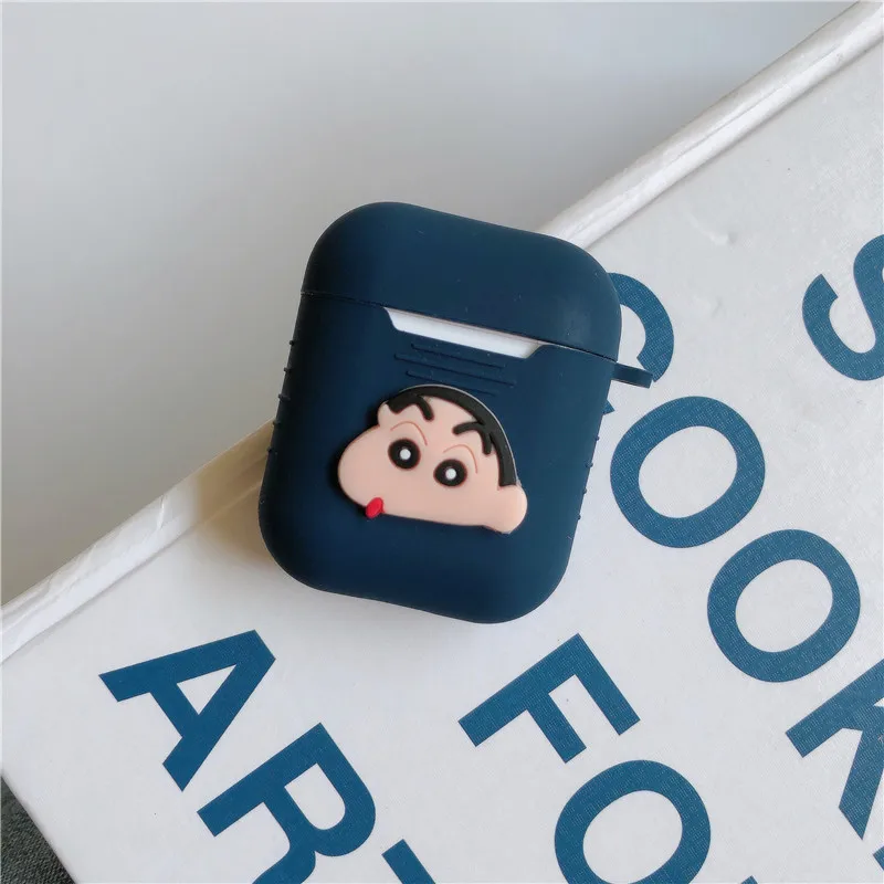 For Airpods No Face Man Silicone Case Protective Cover Fundas for Apple airpods 2 Accessories box with finger Anti-lost ring - Цвет: 2