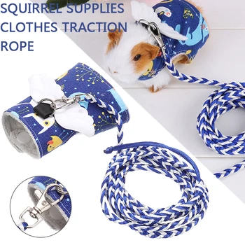 

1pc 8cm/3.1inch Pet Lead Leash Small Pet Harness Forret Hamster Vest Clothes Lead for Rabbit Guinea Pig Squirrel Blue