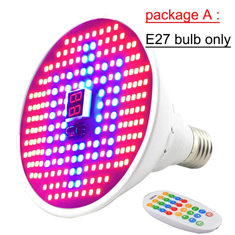 Package A Новое поступление, таймер для выращивания растений, светильник 204 светодиодный для комнатных теплиц, семена цветов, выращивание Фито, лампа для ЕС/США/Великобритании - Испускаемый цвет: Package A