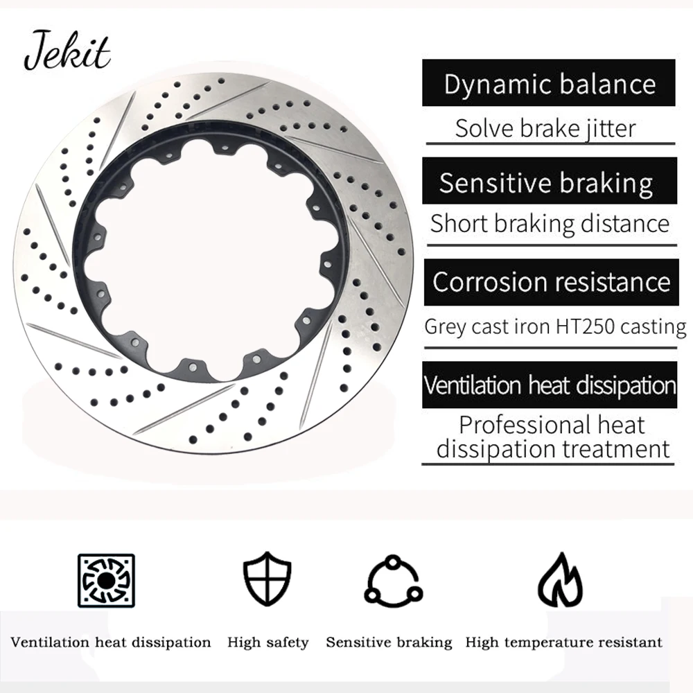 Jekit 330*28mm grooved and drilled Brake rotor with mill balance slot