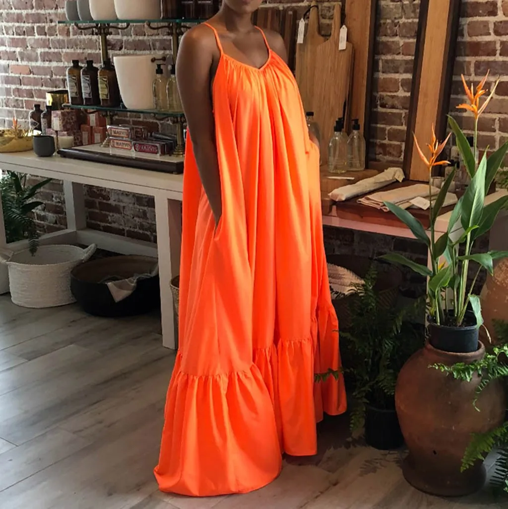 loose backless maxi dress 