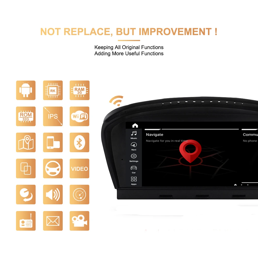 Cheap 8 core Android 9.0 4+64G car dvd player cars navigation player auto audio for BMW 3 Series E90 5 Series E60/E61/E62 gps radio bt 1