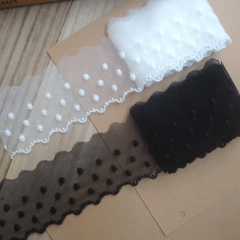 

1Yards New Embroidery Lace Fabric 6cm Dot Lace Fabric Guipure Lace Ribbon Trim Sewing Accessories For Dress encaje dentelle PQ15