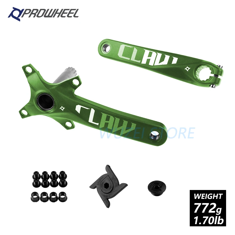 PROWHEEL 104BCD шатун для горного велосипеда алюминиевый сплав с дном 170 мм 175 мм MTB велосипедный Кривошип с осью 1x11Speed запчасти для велосипеда - Цвет: Green 170