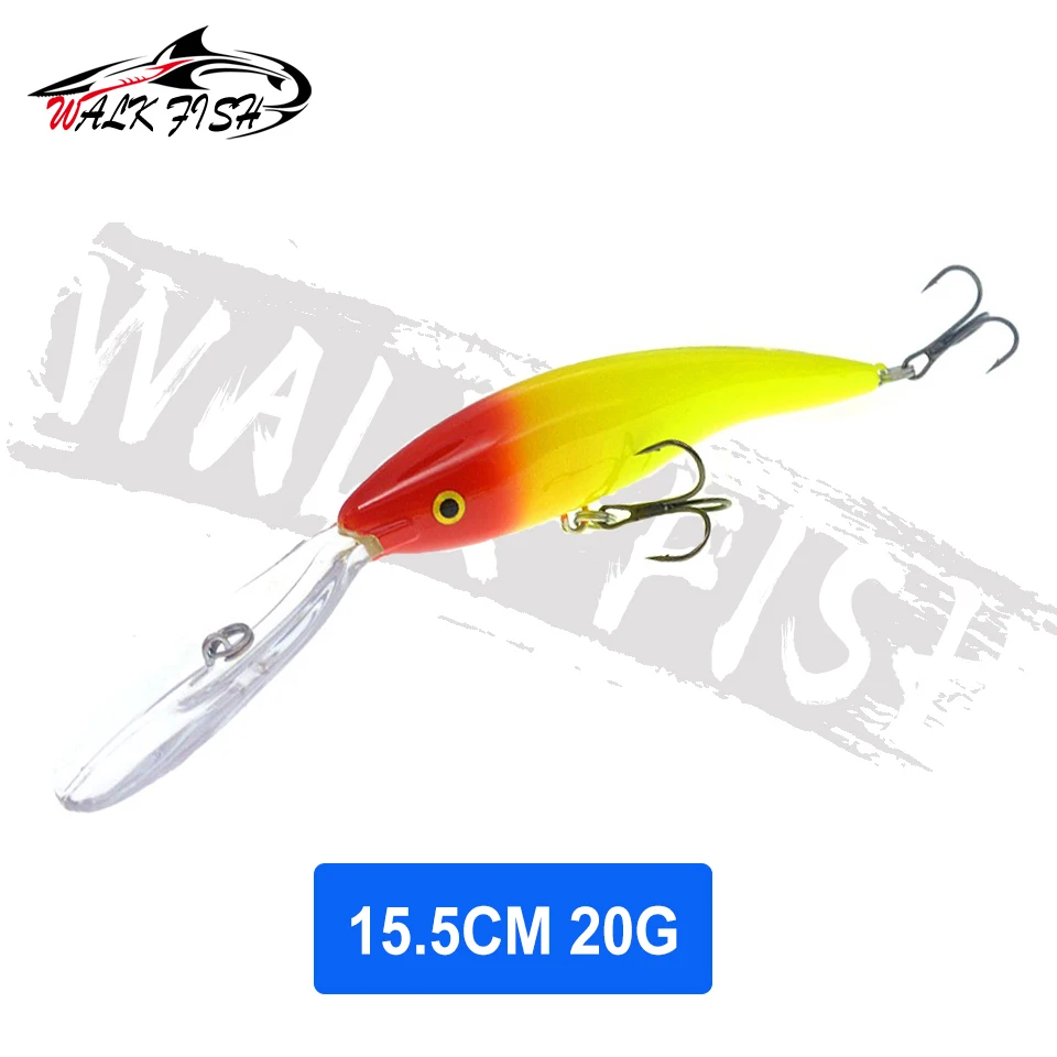SPAZIERGANG FISCH 1PCS Lange Lippe Minnow Angeln Locken 14g 20g Tiefe Wobbler Schwimmen Künstliche Pesca Harte fisch Köder Pesca Für Forelle Bass – Detail 8