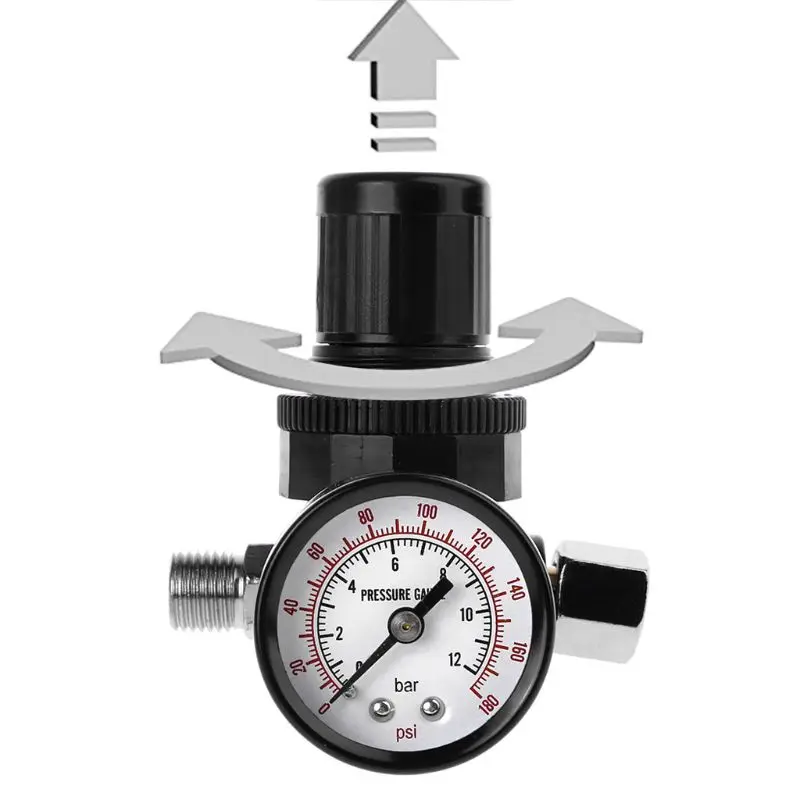 1/" Воздушный редуктор регулятора давления 0-12 бар 0-180 PSI пистолет-распылитель манометр для клапана
