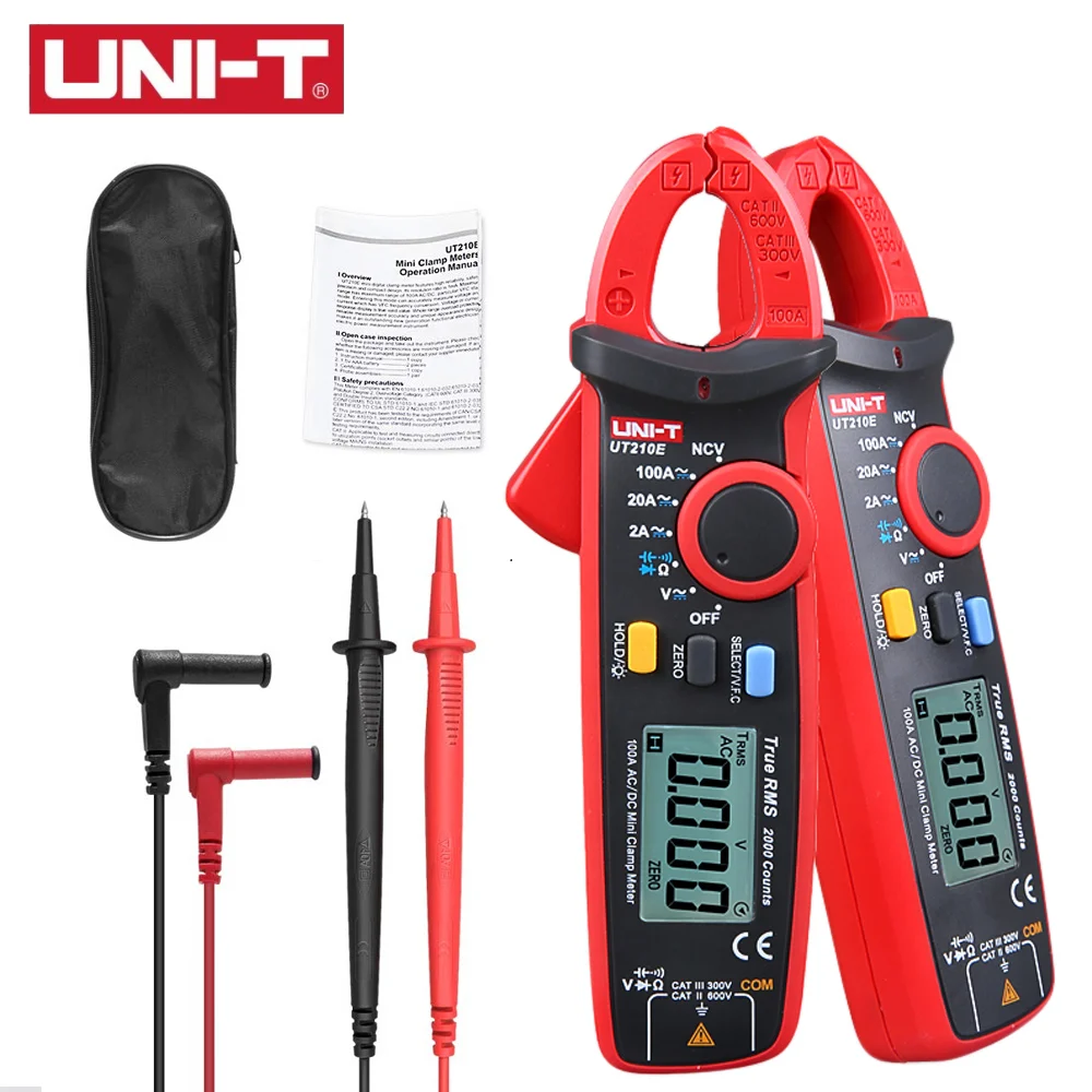 UNI T DIGITAL UT210E/UT210D 100Amp 600V AC DC CLAMP METER UT210E UT210D ...