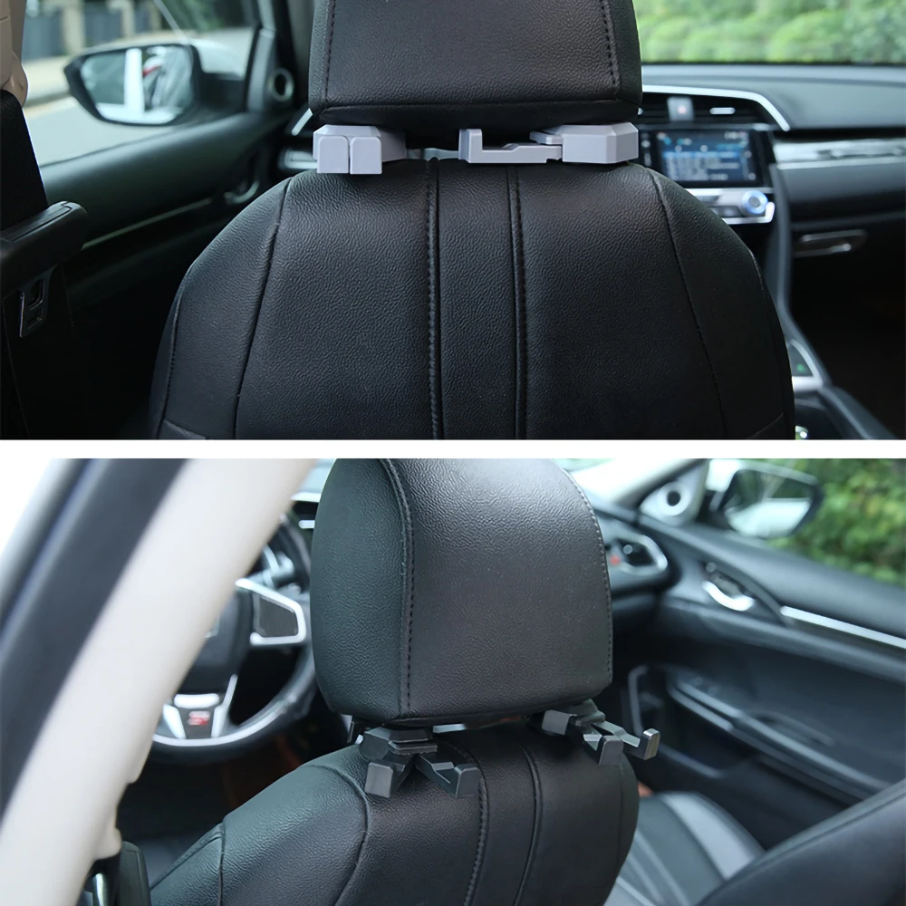 Car Back Seat Headrest Holder Auto Hanger Hooks Clip for Purse Bag Cloth Grocery Automobile Interior Accessories
