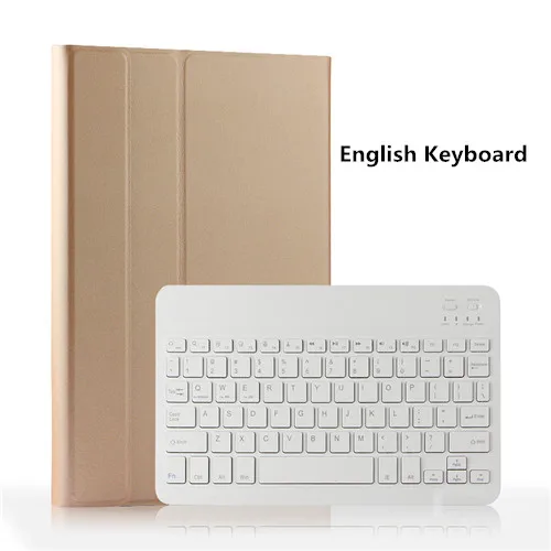 Кожаный чехол с Bluetooth клавиатурой для iPad Air 2, чехол для планшета, Магнитный чехол для iPad, чехол для планшета - Цвет: English Gold
