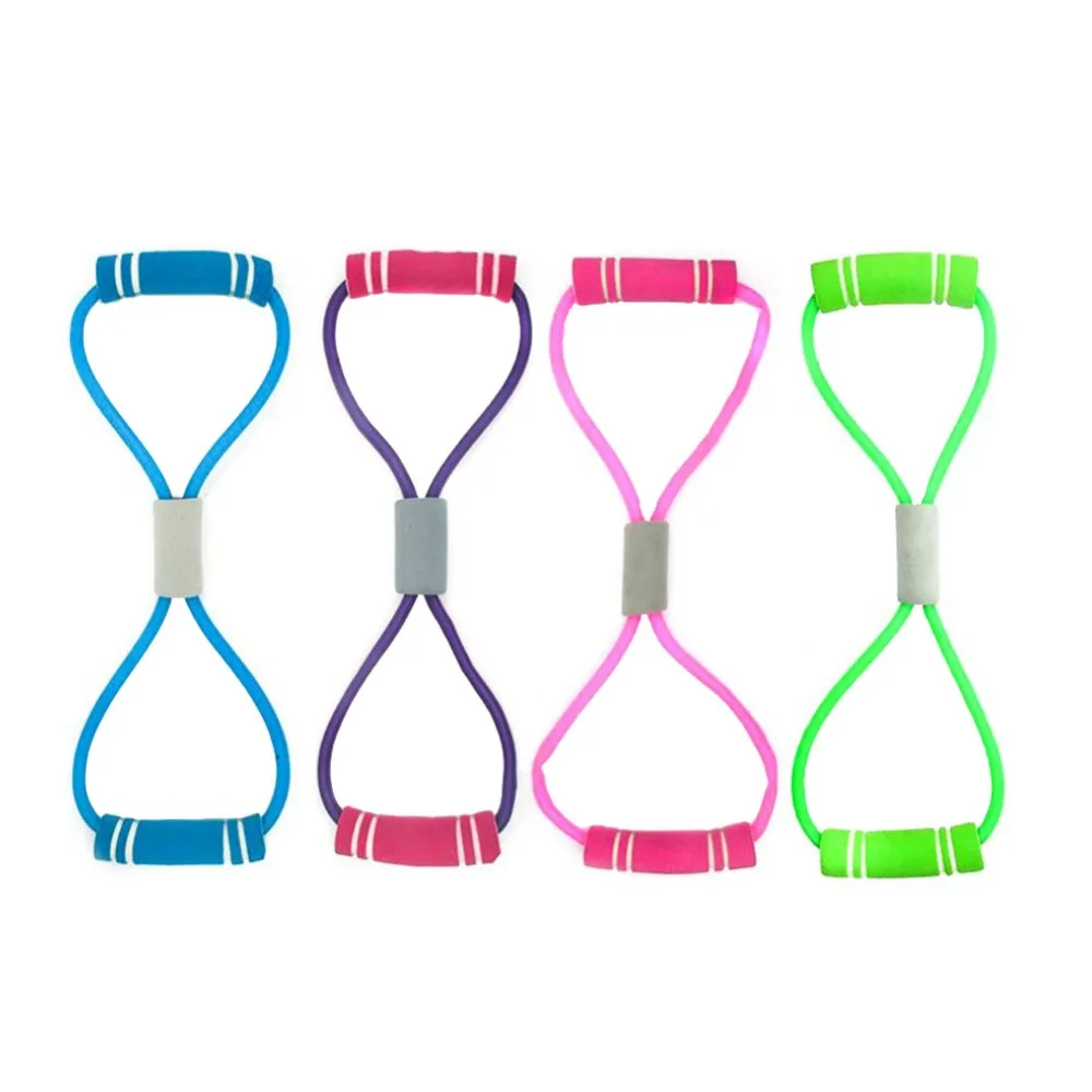 8 Word Tensioner Back Stretch Belt Home Training Device Elastic resistance bands Exercise Fitness Equipment Elastique Fitness