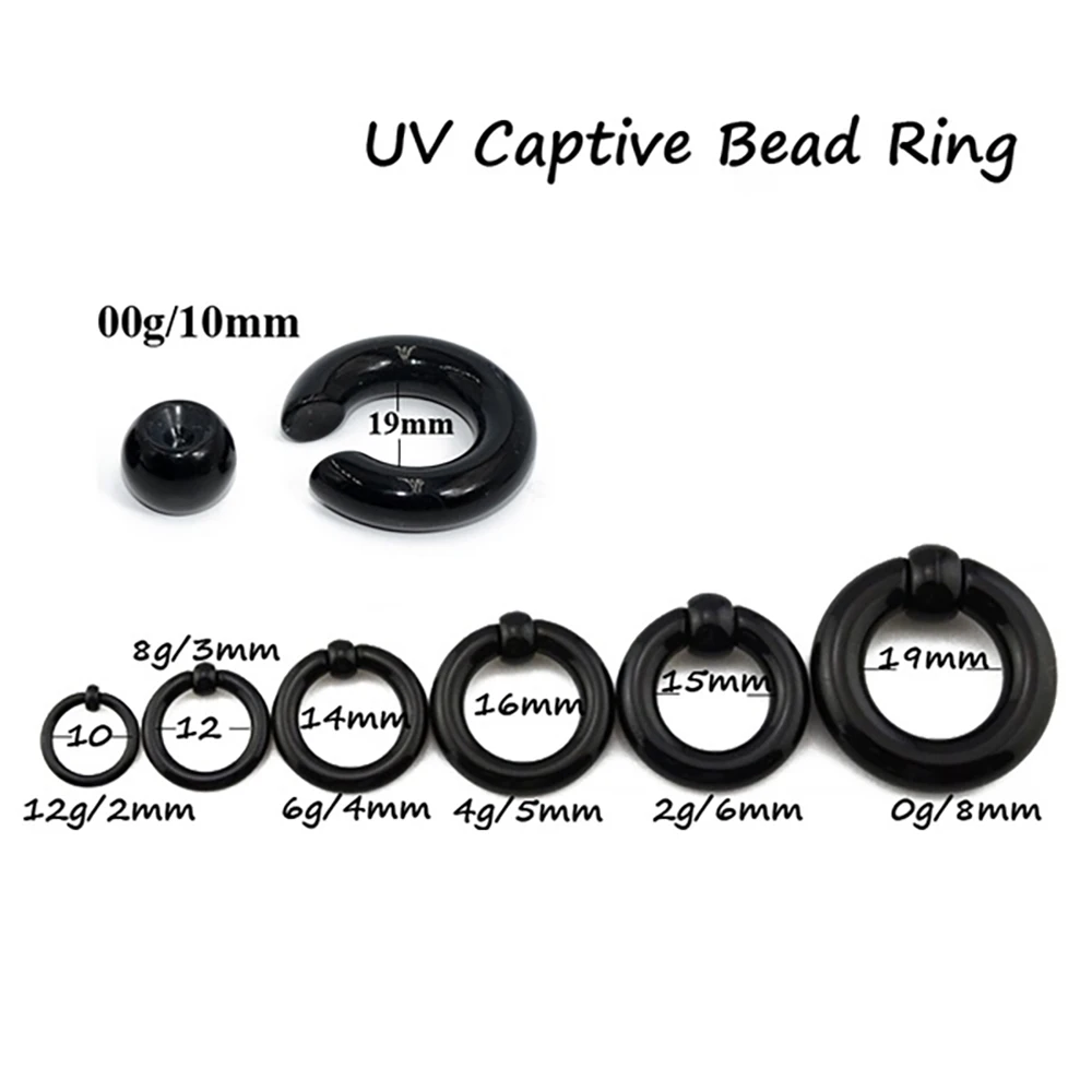 Acrylic BCR Big Large Size Giant Captive Bead Ring Ear Tunnel Plug Expander Guauge Male Nose Ring Piercing Body Jewelry 1Pair nose rings piercing jewelry body piercing earrings ear piercing jewelry body piercing jewelry body jewelry