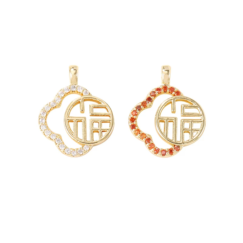 

Factory Wholesale Gold Color Brass And Zircon Flower Charms Pendants Necklace And Bracelet Earring Diy Jewelry Accessories
