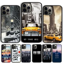 Funda de teléfono de la ciudad americana de Nueva YORK para iPhone 13, 12 Pro Max, mini 11 Pro Max, XS, X, XR, 5, 6S, 7, 8 Plus, SE 2020