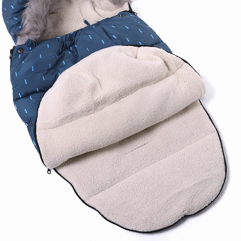 Детская зимняя коляска, спальный мешок, уличная коляска, муфта для ног, чехол, Толстая теплая флисовая подкладка, для новорожденных детей 0-12 м, спальные мешки